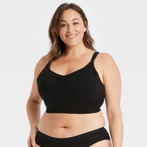NWT Auden Women's All-in-One Nursing and Pumping Bra - Black M
